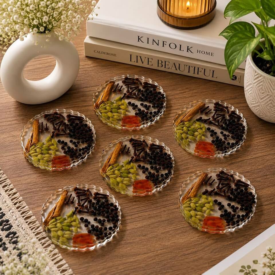 Handmade Resin Art Coaster Set
